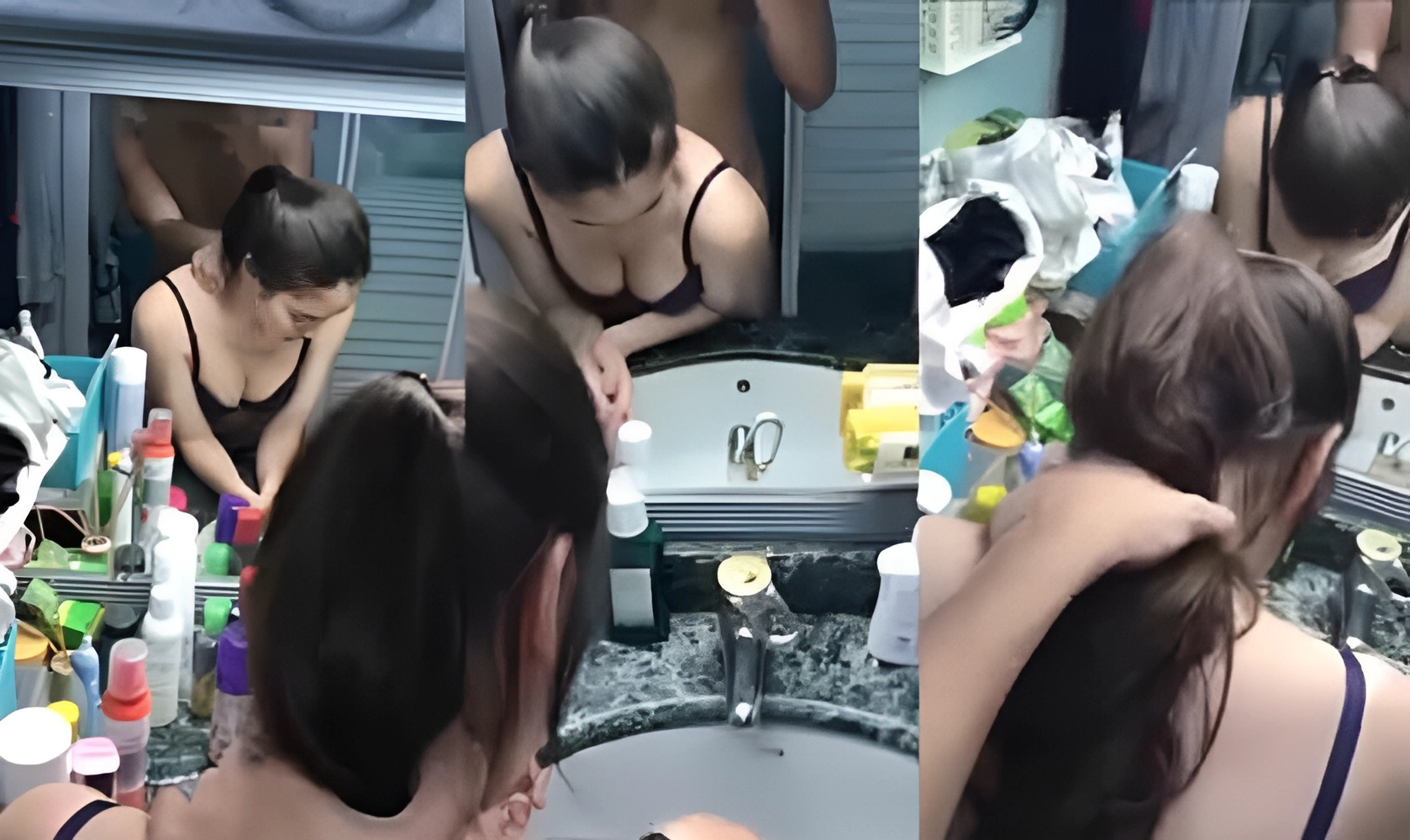Habang nagme-makeup, itinaas din niya ang kanyang puwitan para sa doggy